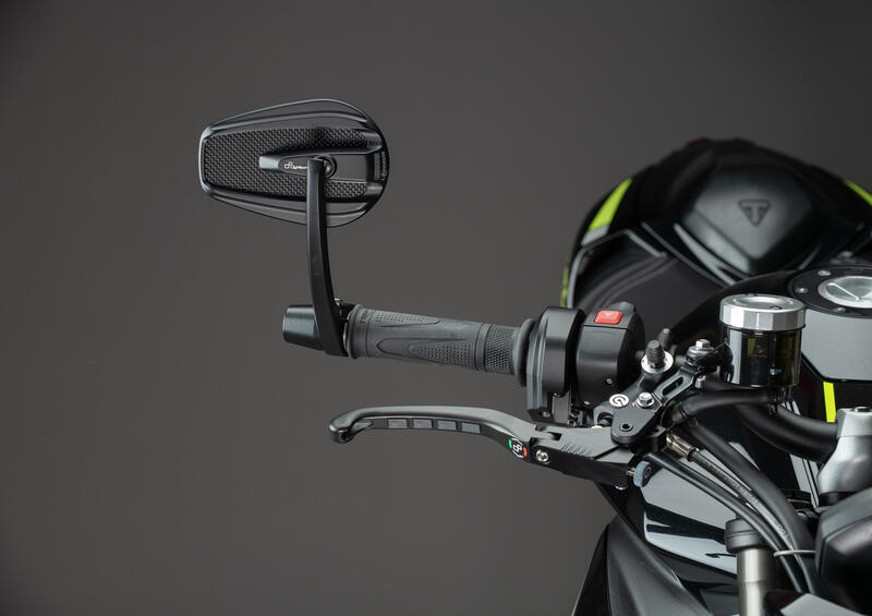 Aluminum Mirror (Bar-End Fix) Left Side Nero